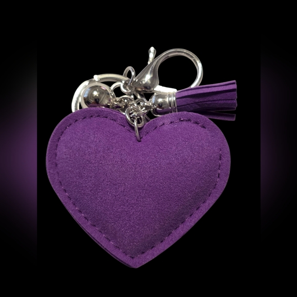 Purple Heart LV Bag Charm Keychain - Picture 2 of 2